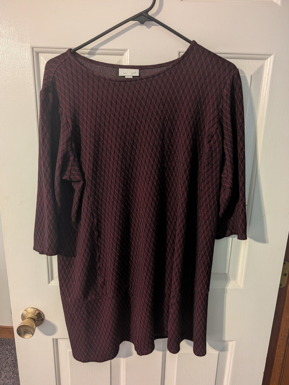 Women's Textured Burgundy Swing Dress
